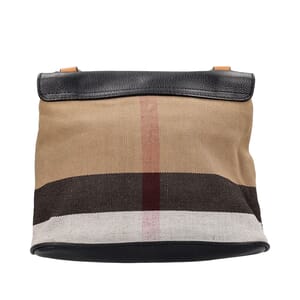 Leather/Canvas Shellwood Crossbody Bag Black/Beige, view 3