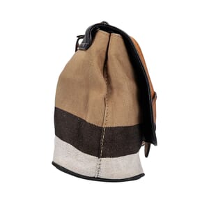 Leather/Canvas Shellwood Crossbody Bag Black/Beige, view 5
