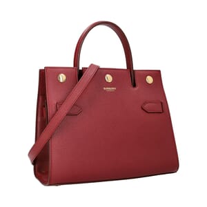 Leather Mini Title Tote Burgundy, view 2