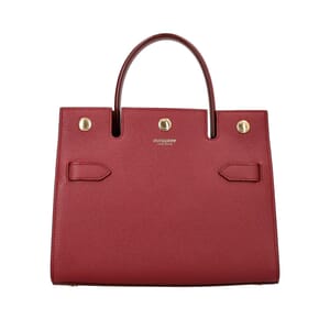 Leather Mini Title Tote Burgundy, view 4