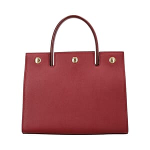 Leather Mini Title Tote Burgundy, view 3