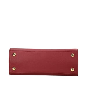 Leather Mini Title Tote Burgundy, view 7