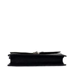 Leather Chain Print Macken Shoulder Bag Black/White, view 6