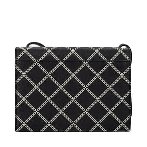 Leather Chain Print Macken Shoulder Bag Black/White, view 4