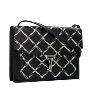 Leather Chain Print Macken Shoulder Bag Black/White, view 2