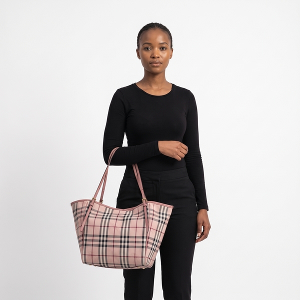 Check Canterbury Small Tote Dusty Pink