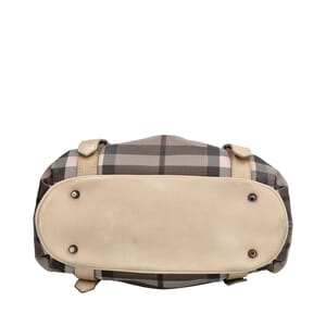 Coated Canvas Check Small Northfield Tote Beige, view 7