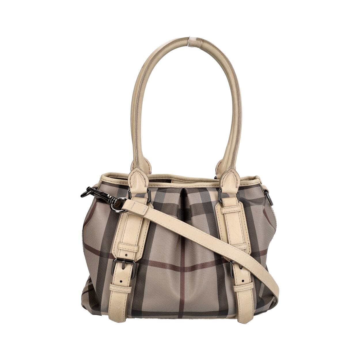 Coated Canvas Check Small Northfield Tote Beige