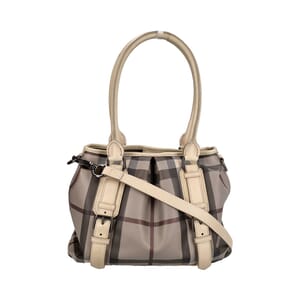 Coated Canvas Check Small Northfield Tote Beige