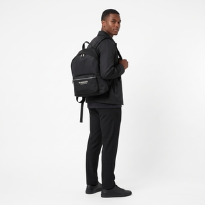 Nylon Logo Backpack Black, view 8