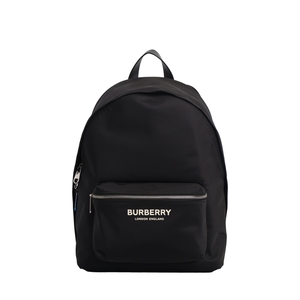 Nylon Logo Backpack Black