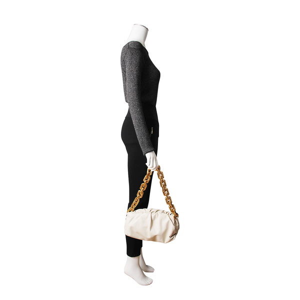 Leather Chain Pouch Shoulder Bag Ivory