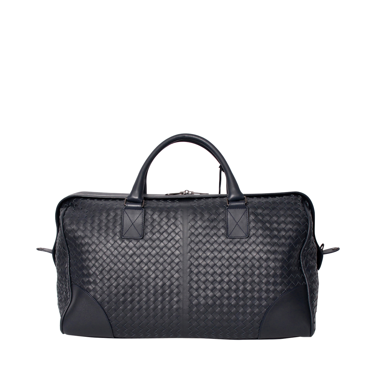 BOTTEGA VENETA Leather Intrecciato Duffle Bag Navy | Luxity