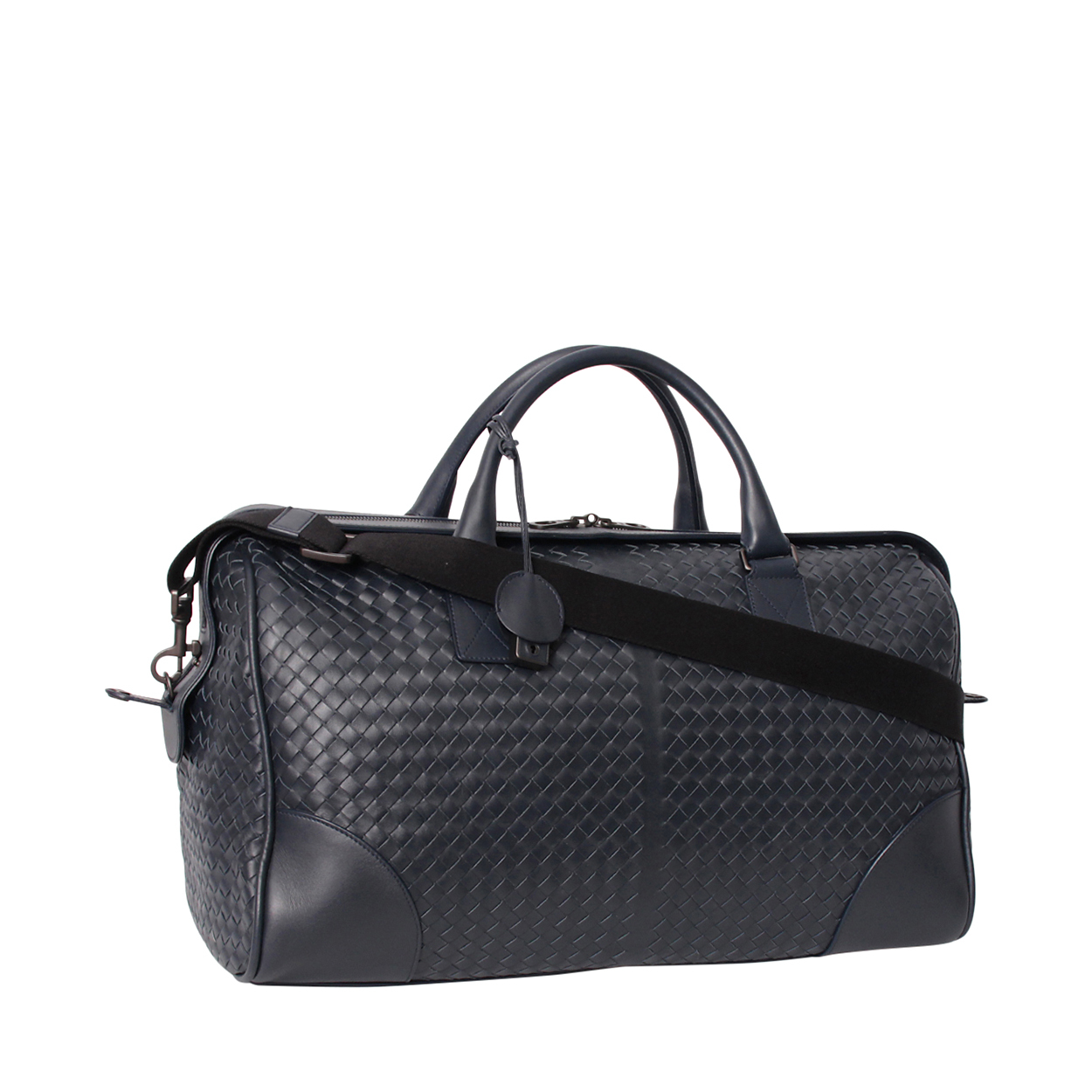 BOTTEGA VENETA Leather Intrecciato Duffle Bag Navy | Luxity