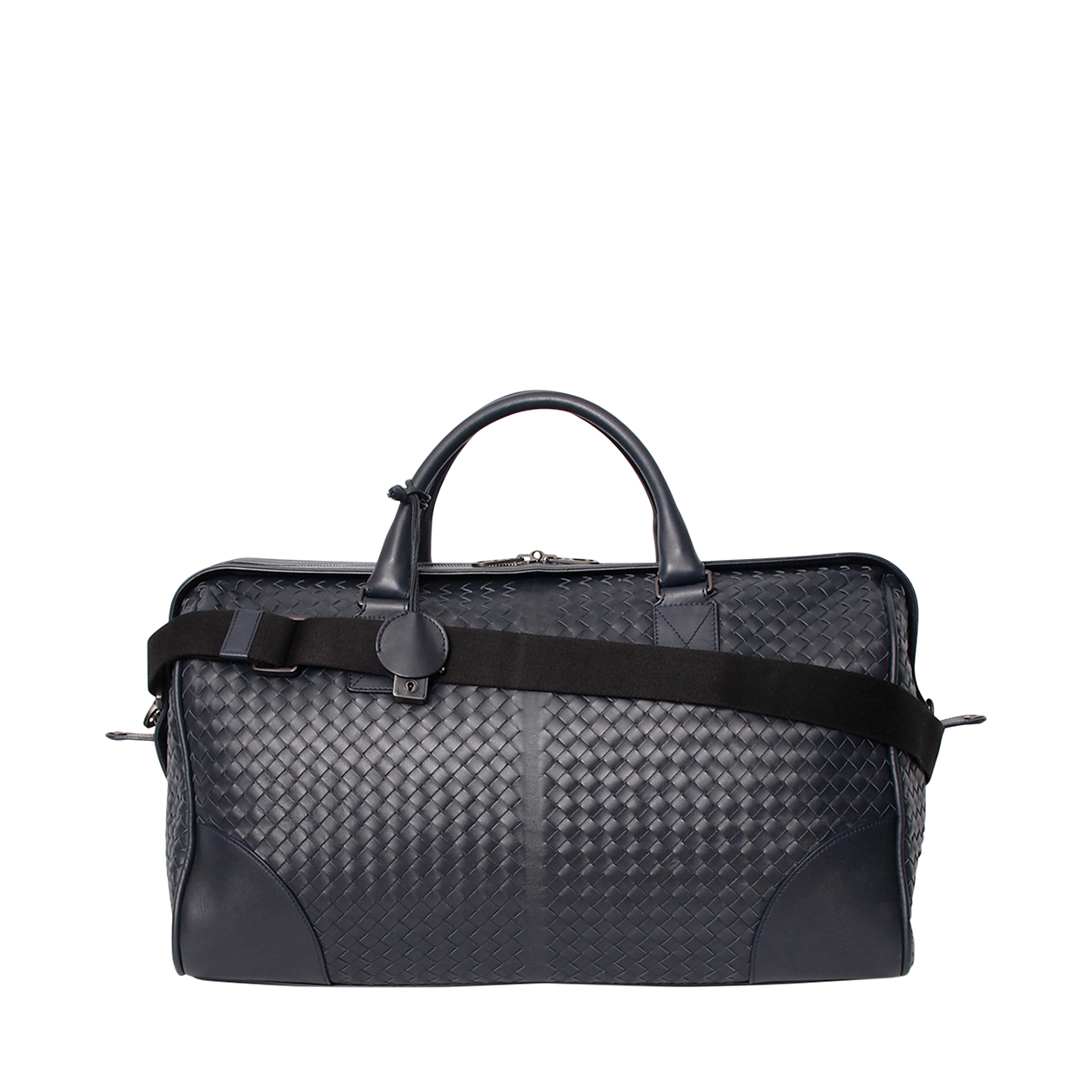 BOTTEGA VENETA Leather Intrecciato Duffle Bag Navy | Luxity