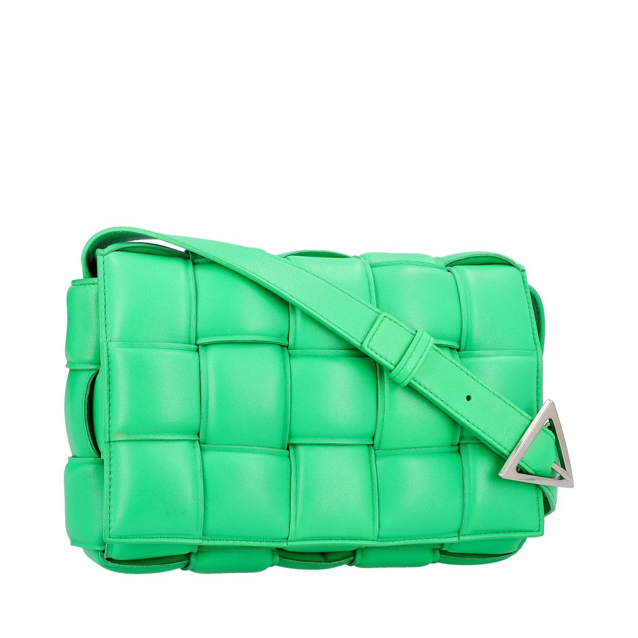 BOTTEGA VENETA Leather Padded Cassette Classic Shoulder Bag Green
