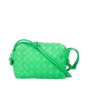 BOTTEGA VENETA Leather Intrecciato Loop Mini Camera Bag Green | Luxity