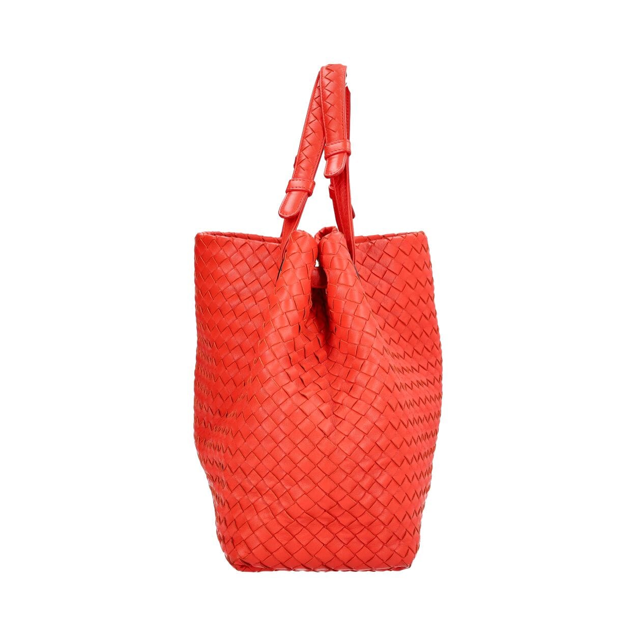 BOTTEGA VENETA Intrecciato Leather Garda Medium Shoulder Bag Red