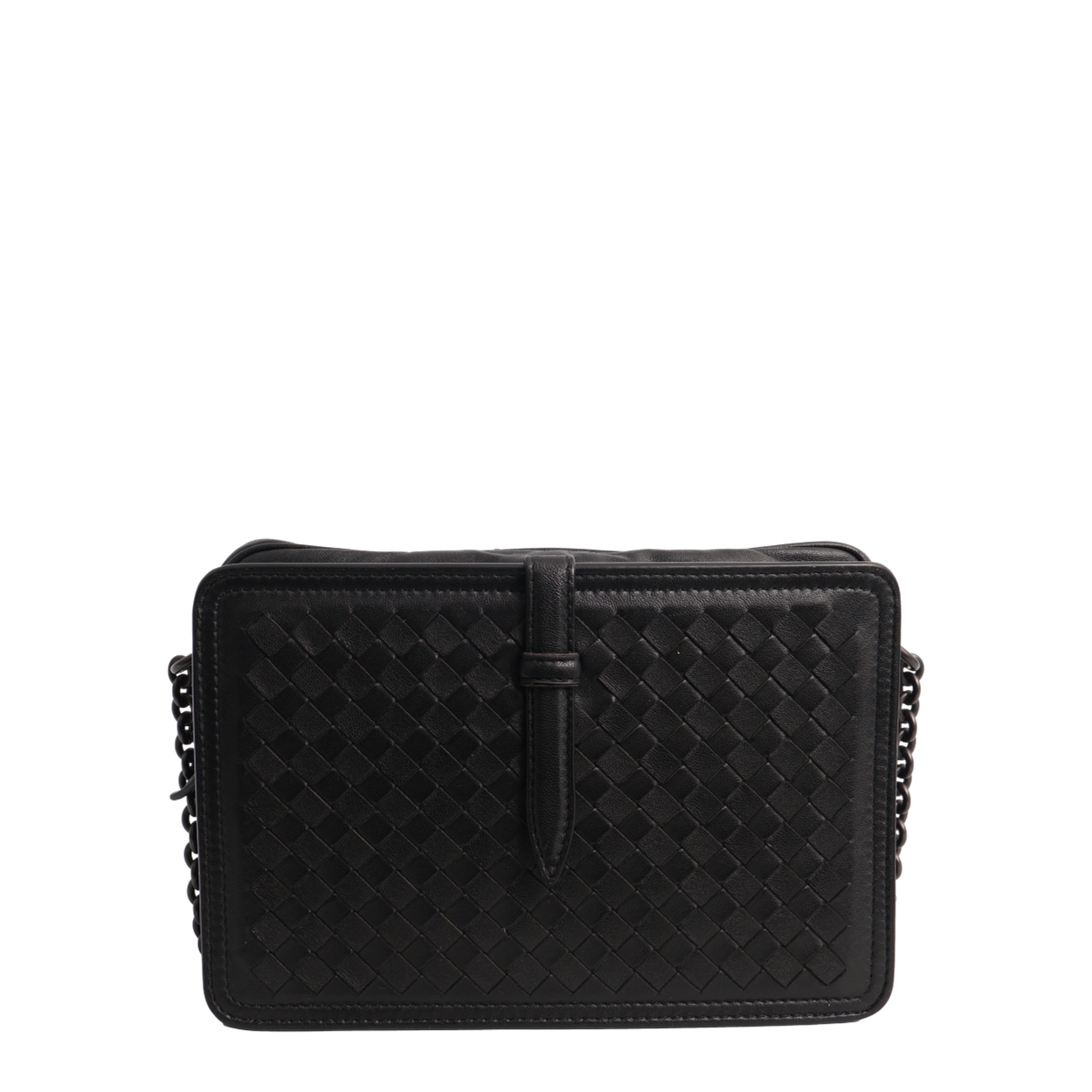 BOTTEGA VENETA Leather Intrecciato Camera Bag Black | Luxity