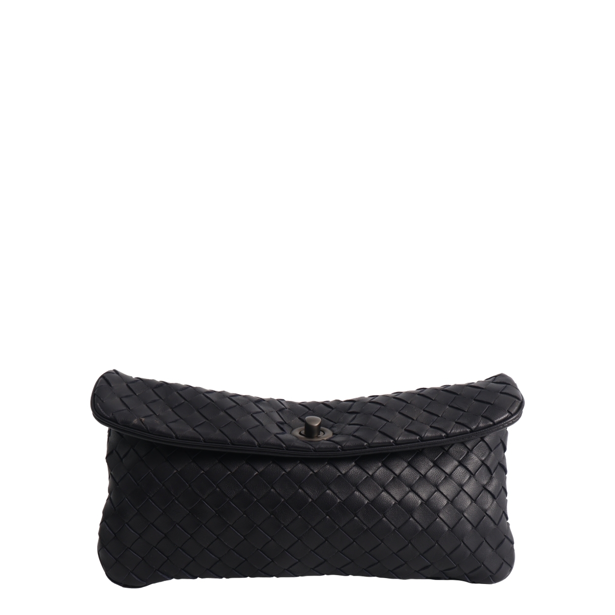 BOTTEGA VENETA Intrecciato Mini Flap Shoulder Bag Navy | Luxity