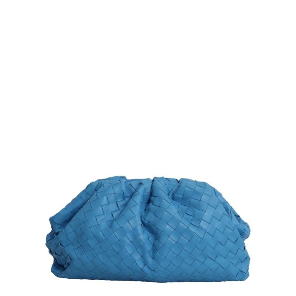 Leather Intrecciato Clutch Swimming Pool