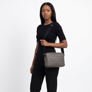 Intrecciato Crossbody Bag Grey/Black, view 9
