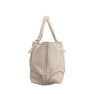 Intrecciato Large Hobo Off White, view 4