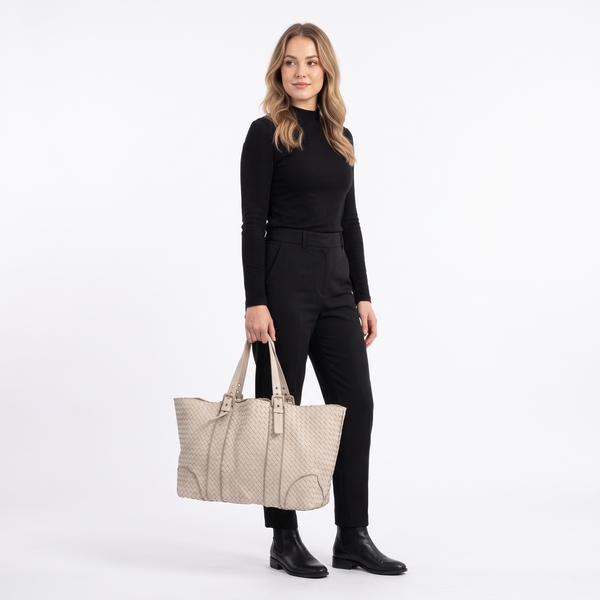 Intrecciato Large Hobo Off White