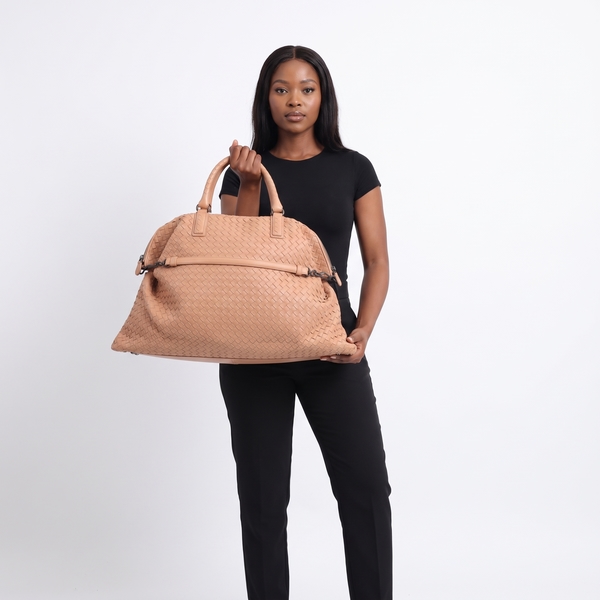 Intrecciato Convertible Large Tote Beige