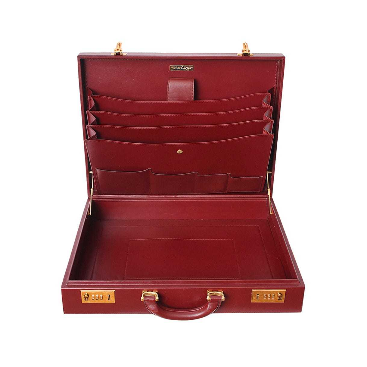 CARTIER Vintage Leather Must De Cartier Briefcase Burgundy | Luxity