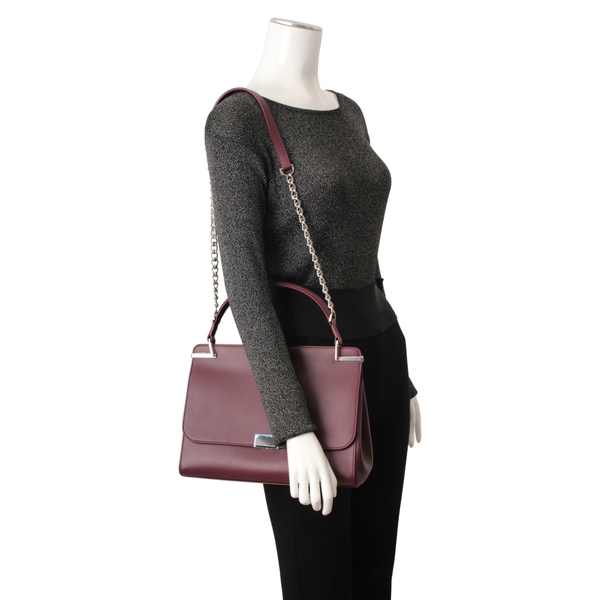 Leather Jeanne Toissant Bag Burgundy