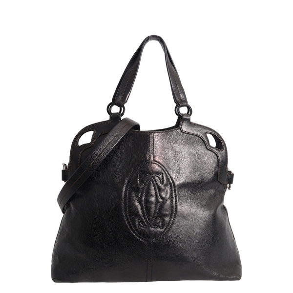 Aged Leather Marcello Tote Black