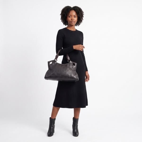 Leather Medium Marcello Bag Black