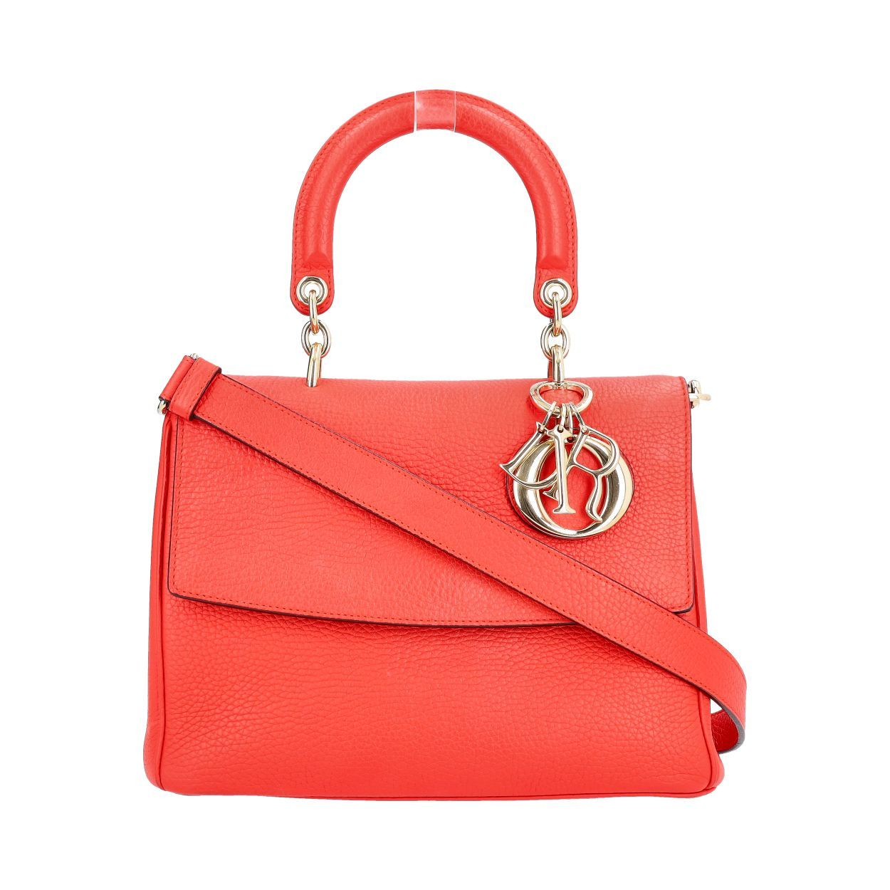 CHRISTIAN DIOR Leather Be Dior Flap Bag Red | Luxity