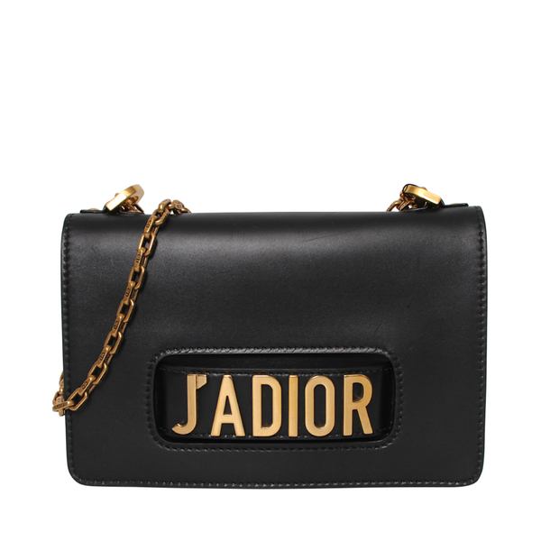 Leather Medium J'ADIOR Chain Bag Black