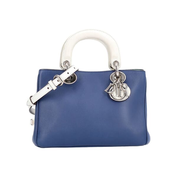 Leather Mini Dirissimo Tote Navy/White