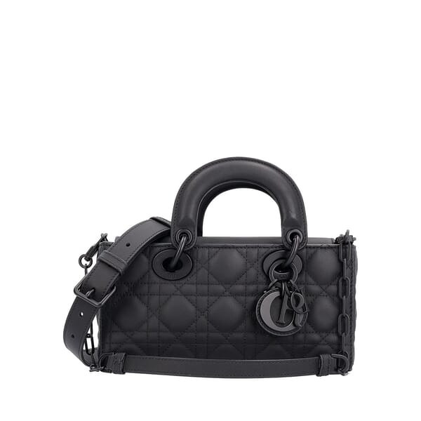 Leather Cannage Small Lady D-Joy Bag Ultramatte Black