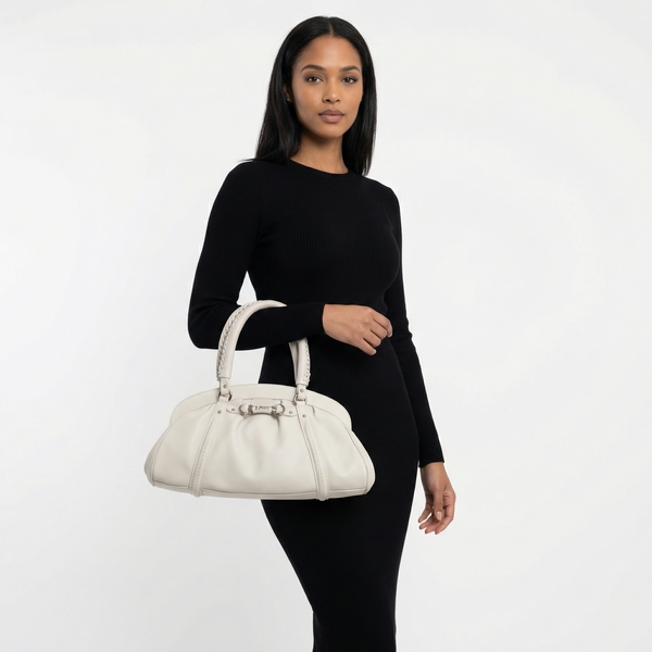Vintage Leather My Dior Frame Shoulder Bag White