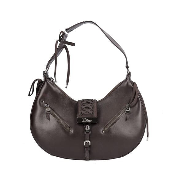 Leather Admit It Corset Shoulder Bag Black