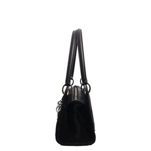 Suede Vintage Lady Dior East West Bag Black, view 3