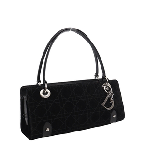 Suede Vintage Lady Dior East West Bag Black, view 2