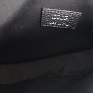 Leather Dior Embossed Saddle Bag Black, view 8