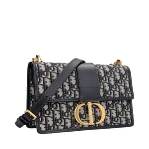 Oblique Jacquard 30 Montaigne Chain Bag Blue, view 2
