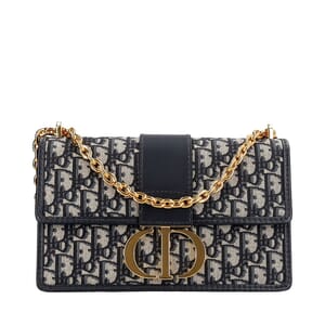Oblique Jacquard 30 Montaigne Chain Bag Blue, view 5