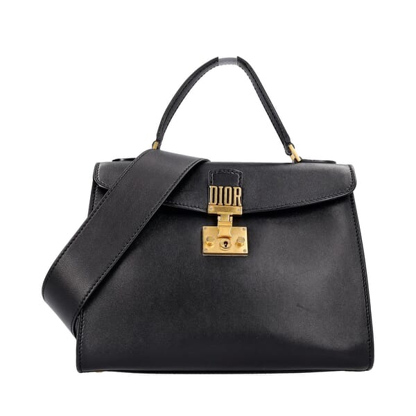 Leather DiorAddict Top Handle Tote Black