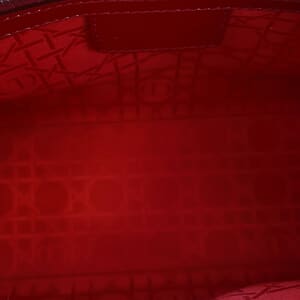 Patent Cannage Lady Dior Medium Tote Red, view 8