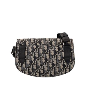 Oblique Saddle Messenger Pouch Beige/Black, view 3