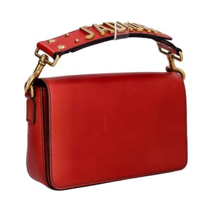 Leather J'Adior Flap Bag Red, view 2