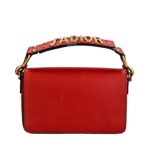 Leather J'Adior Flap Bag Red