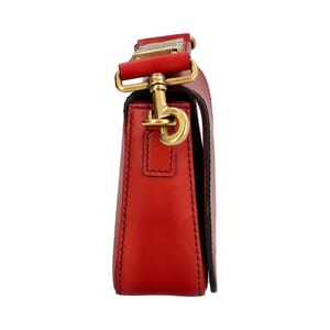 Leather J'Adior Flap Bag Red, view 4